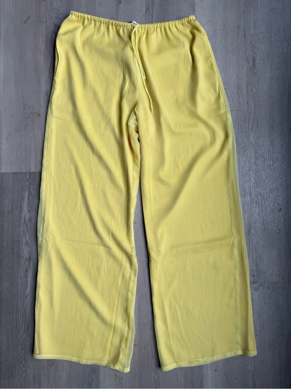 Yellow Wide-Leg Women's Pants - Lightweight Comfort